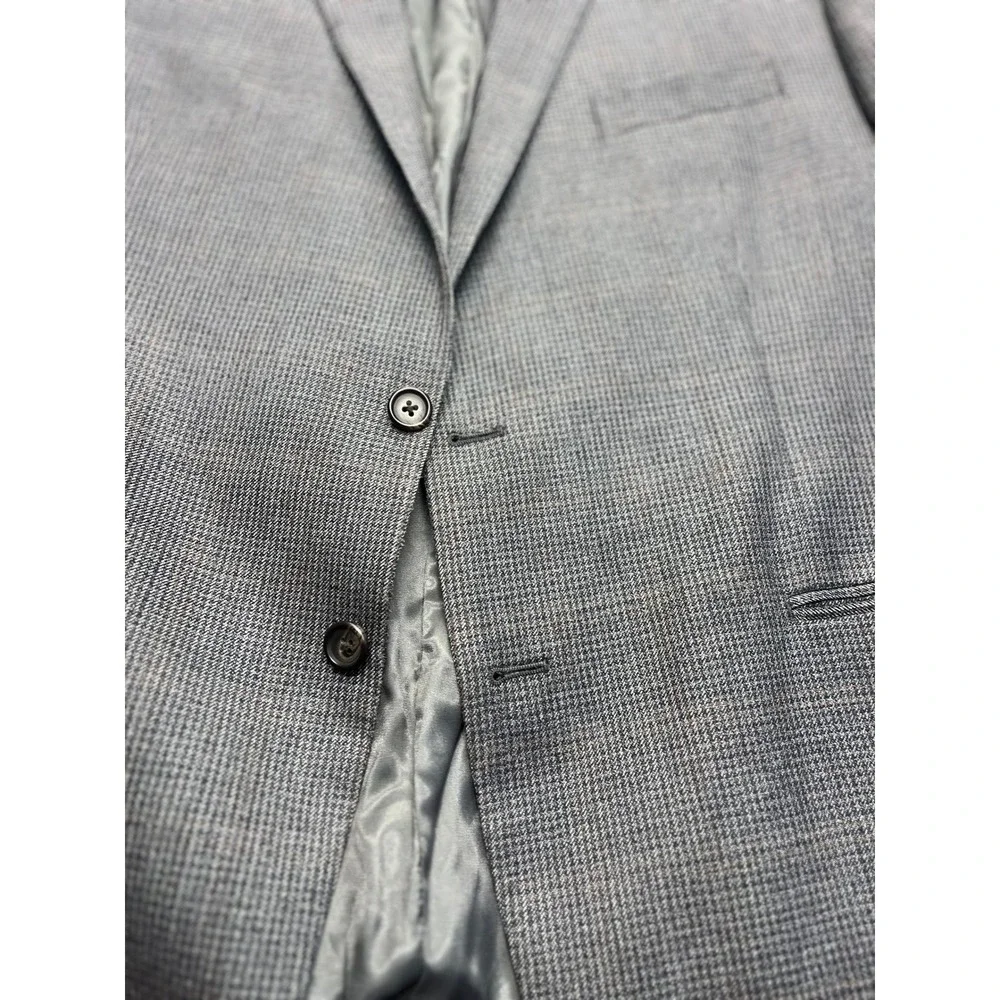 Lauren Ralph Lauren Mens 50R Silk Wool‎ Blazer Grey Houndstooth Sport Coat 50 R